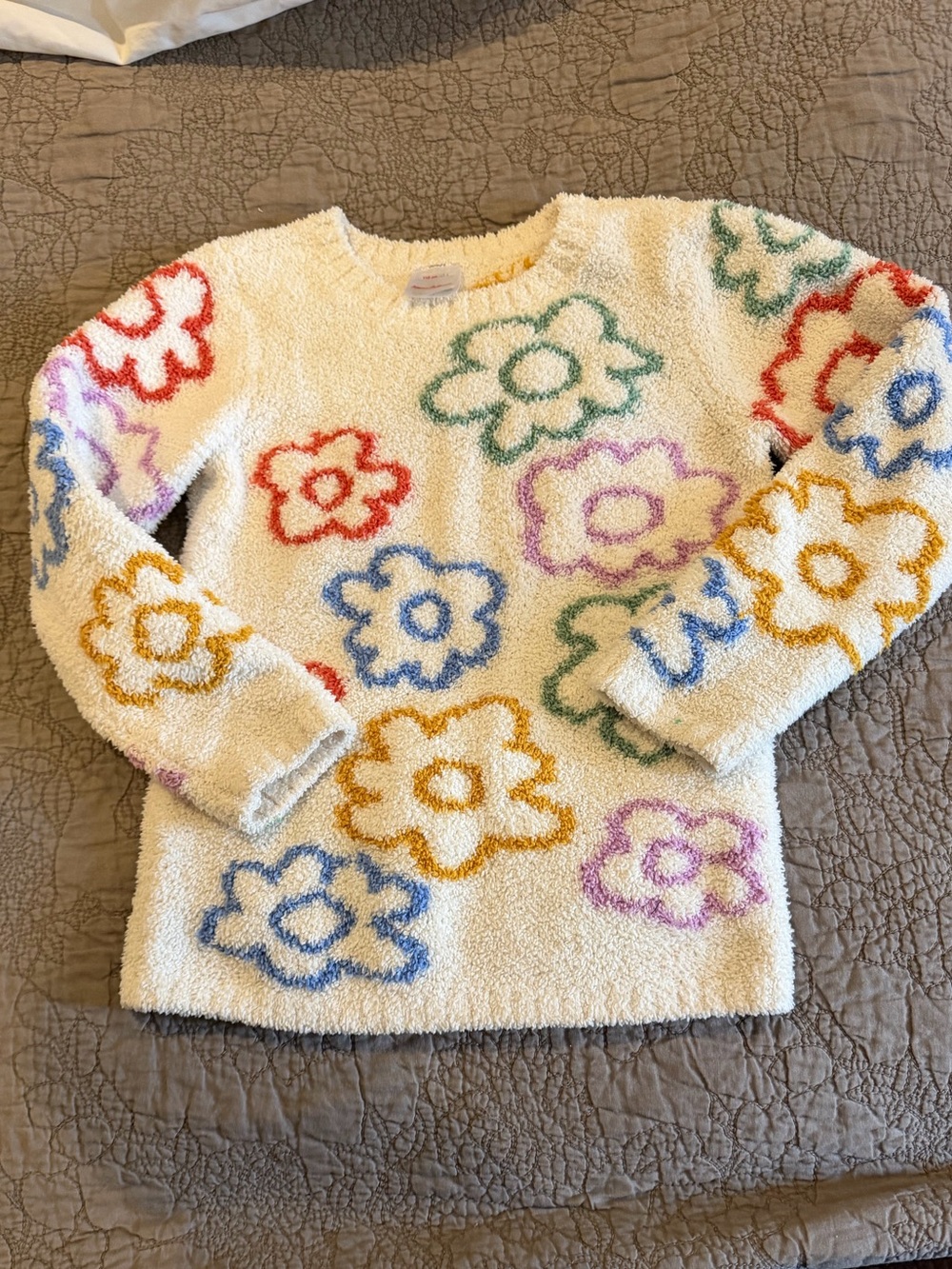 Hanna Andersson Floral Fuzzy Sweater — Size 110 / US 5